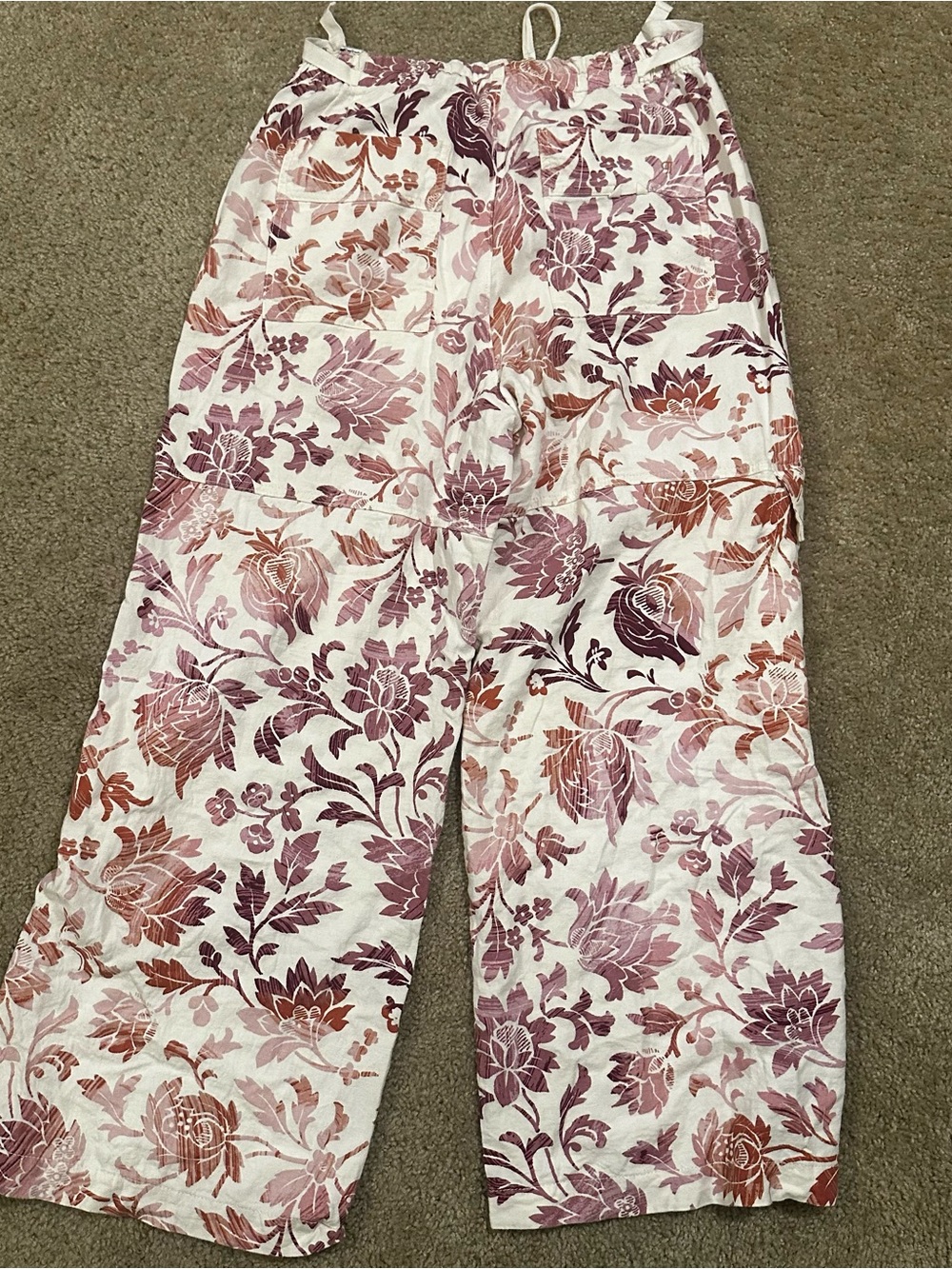 Pilcro Anthropologie Linen Blend Floral Wide Leg Resort Vacay Pants Medium Flare - Picture 5 of 13